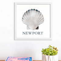 Personalized Watercolor Shell 12" x 12" Framed Wall Art