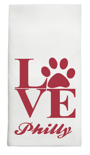 Stacked Love Paw Print Tea Towel