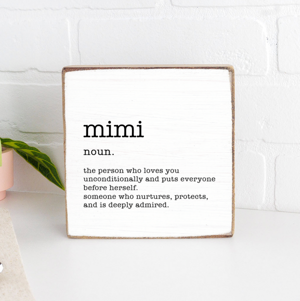 Mimi Definition Block Sign