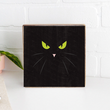 Load image into Gallery viewer, Black Cat Decorative Wooden Block
