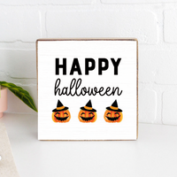 Happy Halloween Decorative Wooden Block