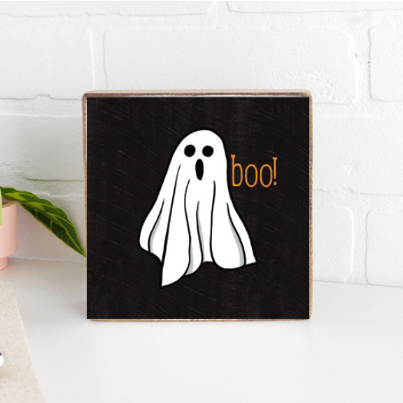 Ghost Decorative Wooden Block