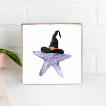 Load image into Gallery viewer, Witch Starfish Decorative Wooden Block
