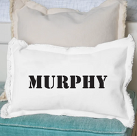 Your Word Stencil Lumbar Pillow