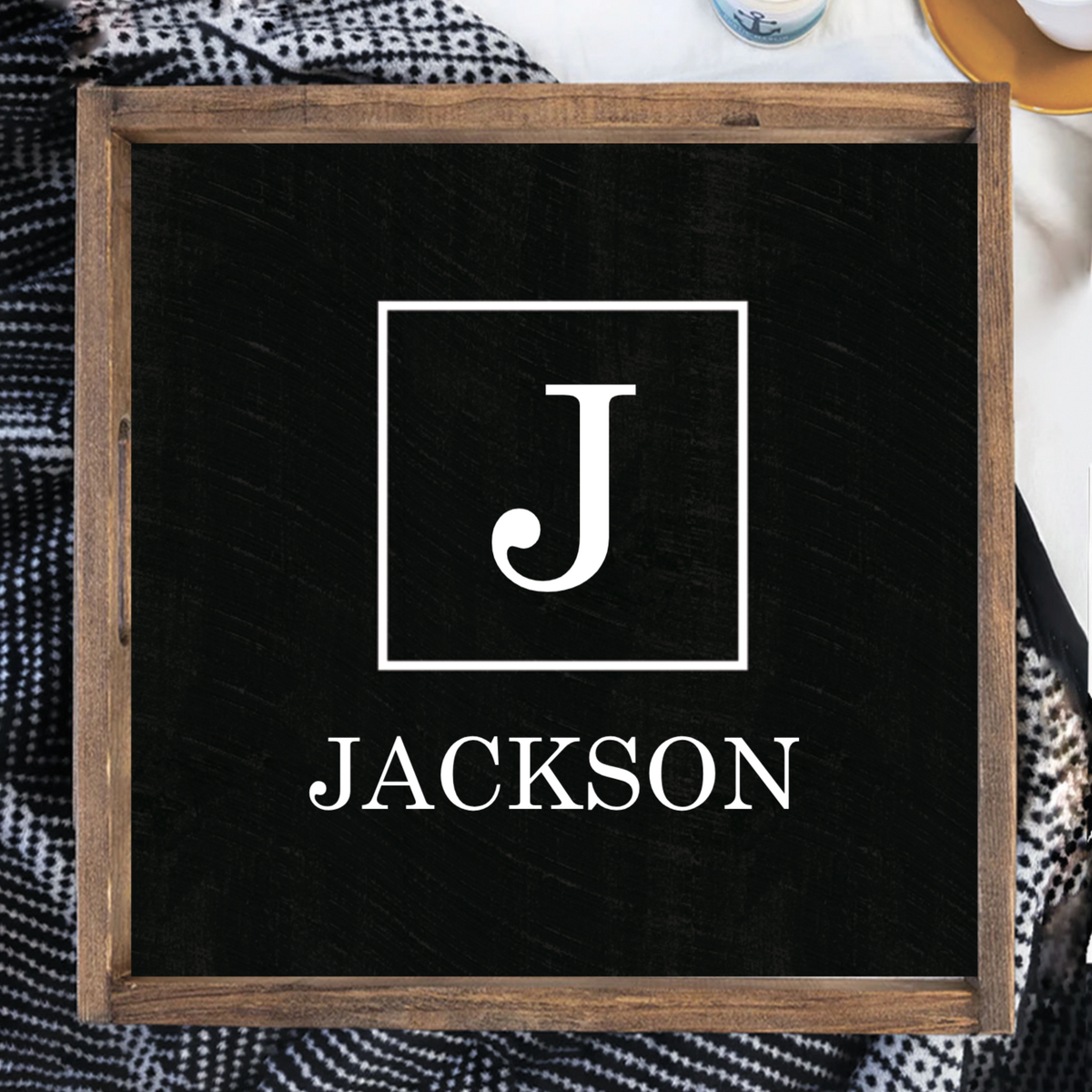 Initial Family Name Personalized Serving Tray