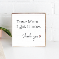 Dear Mom, Thank you Square Block Sign