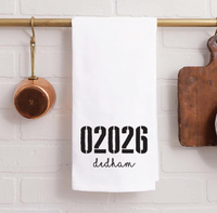 Zip Code & City Personalized Tea Towel