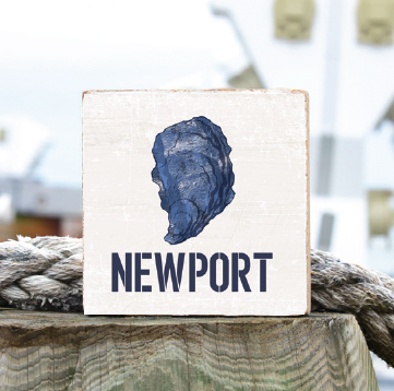Indigo Oyster Personalized Wood Block