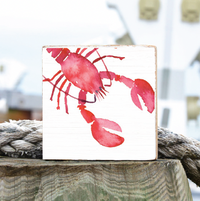 Watercolor Lobster Block Sign