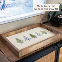 Coastal Cottage Christmas Trees Serving Tray