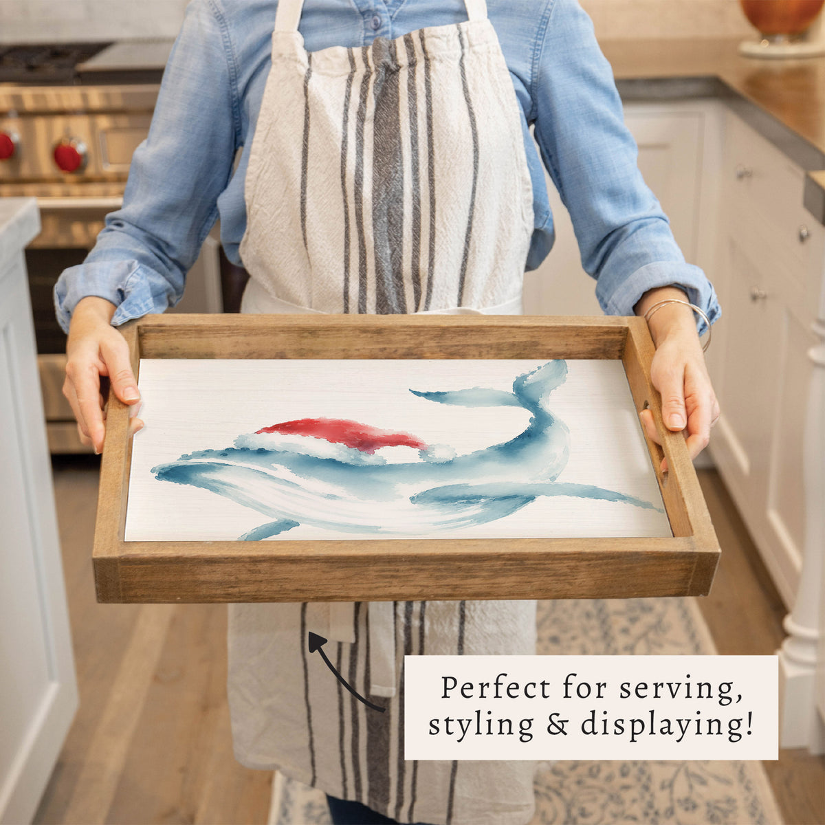 Holiday Whale Serving Tray