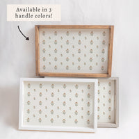 Floral Block Print Serving Tray
