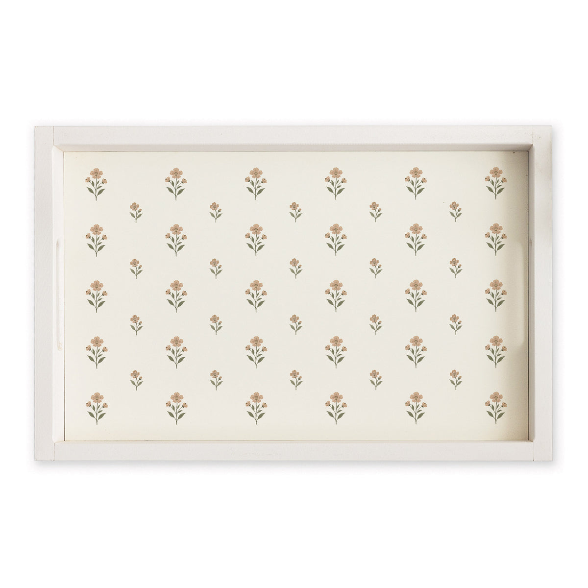 Floral Block Print Serving Tray