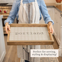 Brown Gingham Personalized Serving Tray