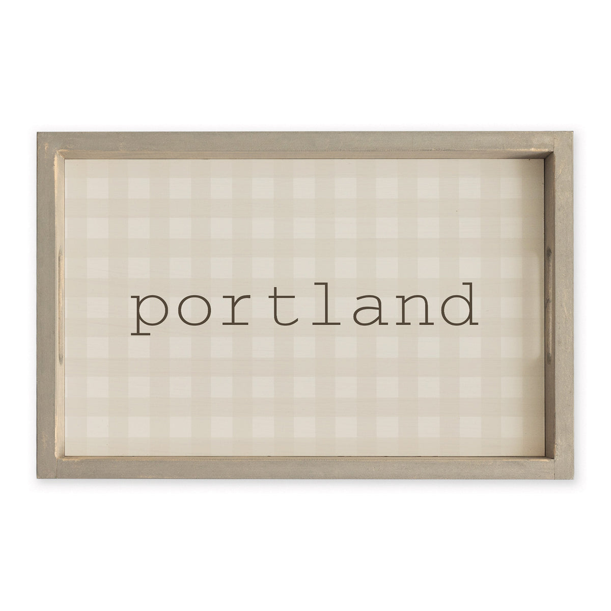 Brown Gingham Personalized Serving Tray