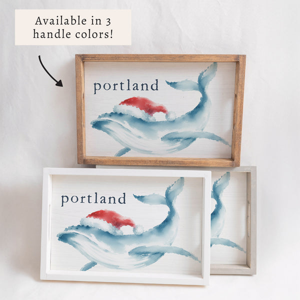 Holiday Whale Personalized Serving Tray