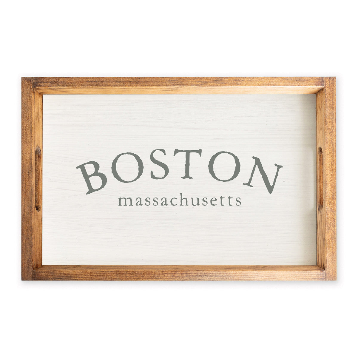 Two Lined Serif Personalized Serving Tray