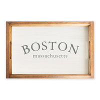 Two Lined Serif Personalized Serving Tray