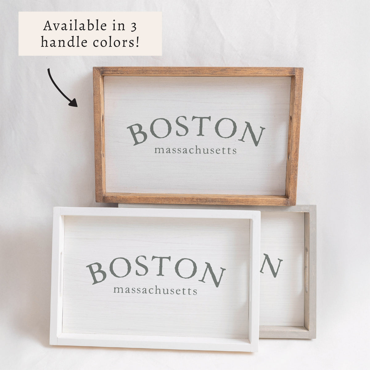 Two Lined Serif Personalized Serving Tray