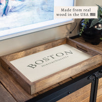 Two Lined Serif Personalized Serving Tray