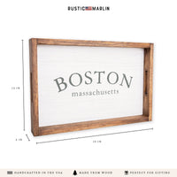 Two Lined Serif Personalized Serving Tray