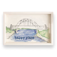 Watercolor Bridge Personalized Serving Tray