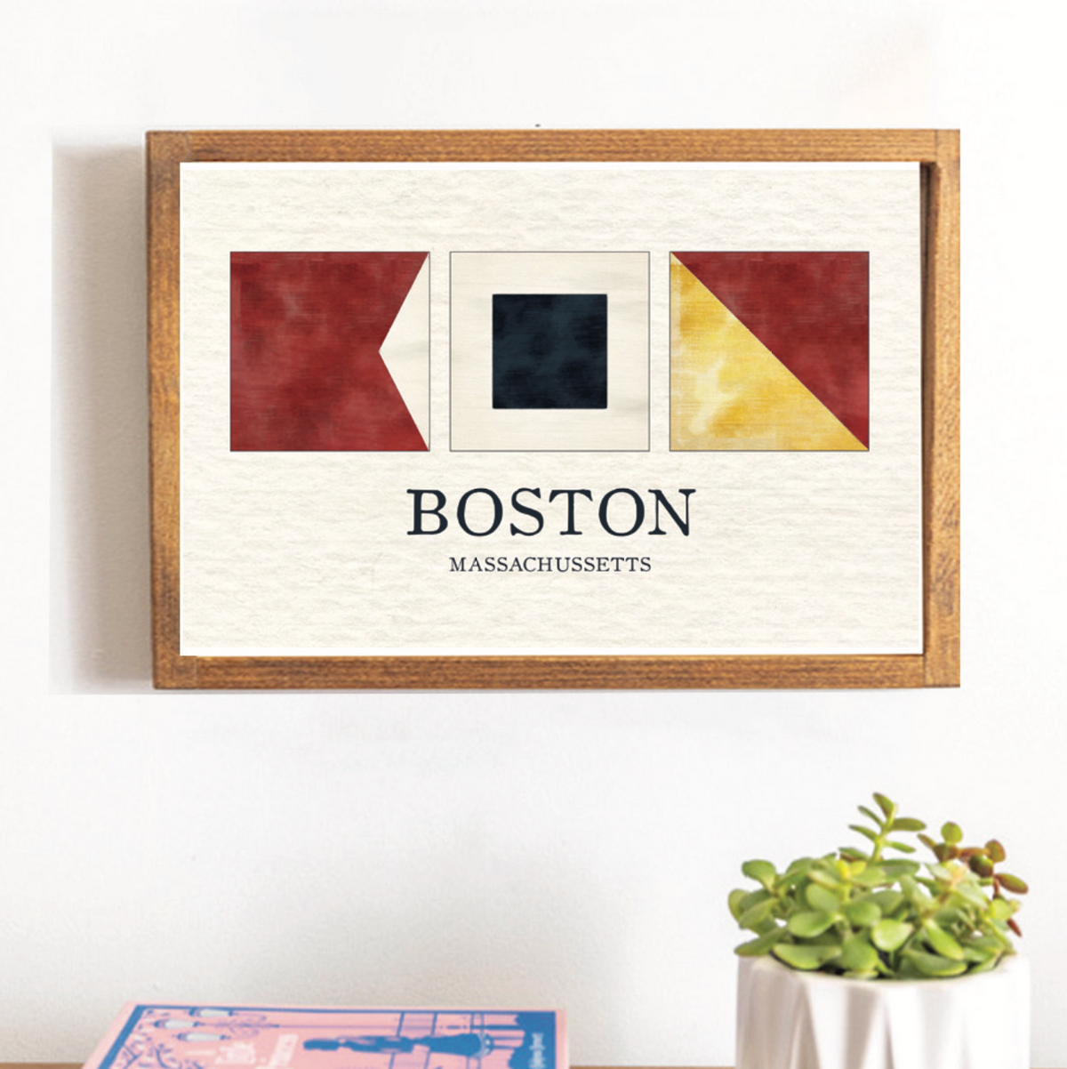 Boston Nautical Letters 13" x 19" Wall Art