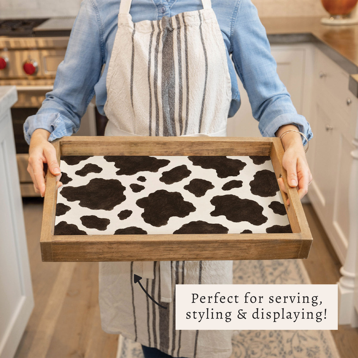 Cow Print Serving Tray
