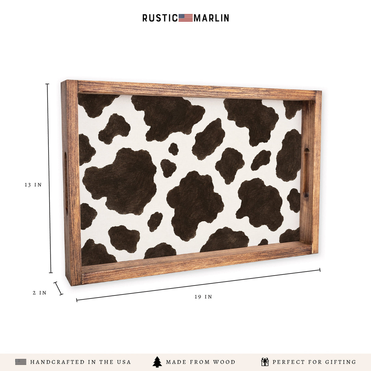 Cow Print Serving Tray