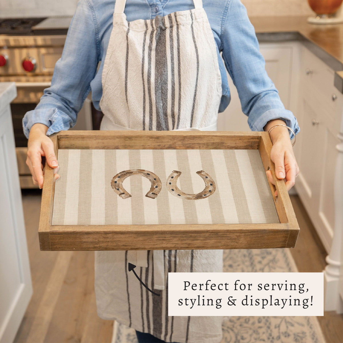Horseshoe Stripe Serving Tray