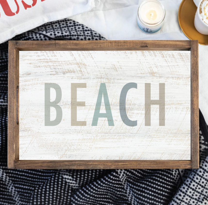 Beach Wooden Serving Tray