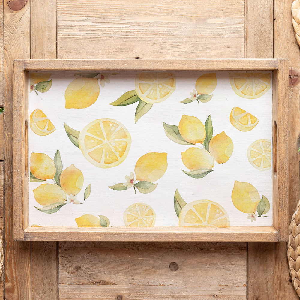 watercolor-lemons-wooden-serving-tray
