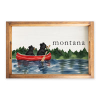 Black Bear Canoe Personalized Serving Tray