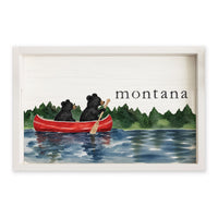 Black Bear Canoe Personalized Serving Tray