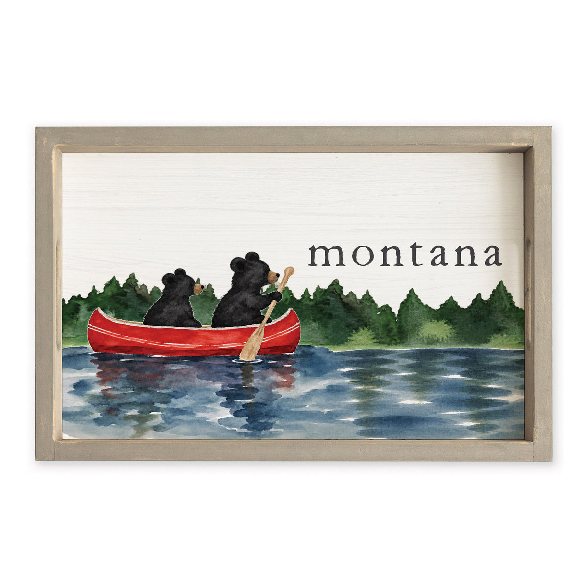 Black Bear Canoe Personalized Serving Tray