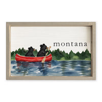 Black Bear Canoe Personalized Serving Tray