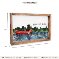 Black Bear Canoe Personalized Serving Tray