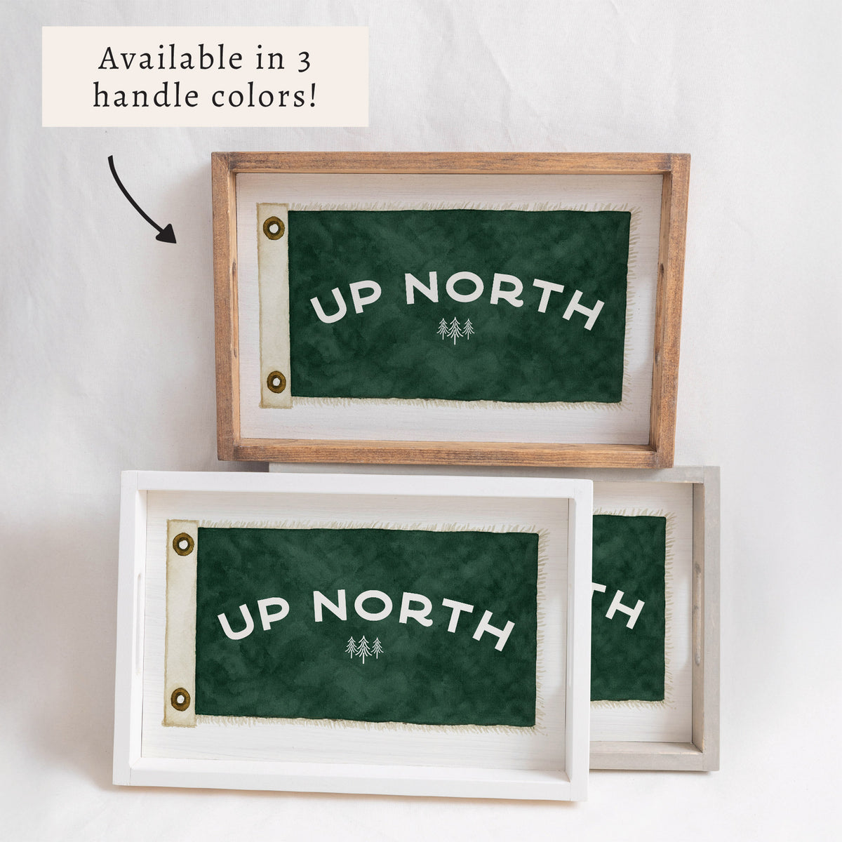 Vintage Flag Trees Personalized Serving Tray