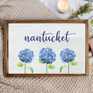 Hydrangea Personalized Serving Tray