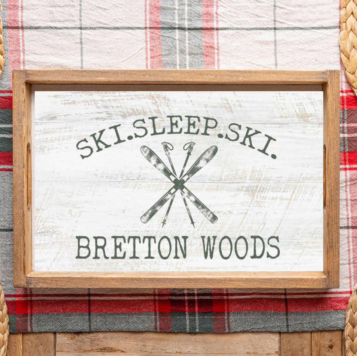 Ski Sleep Ski Personalized Serving Tray