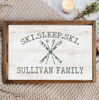 Ski Sleep Ski Personalized Serving Tray