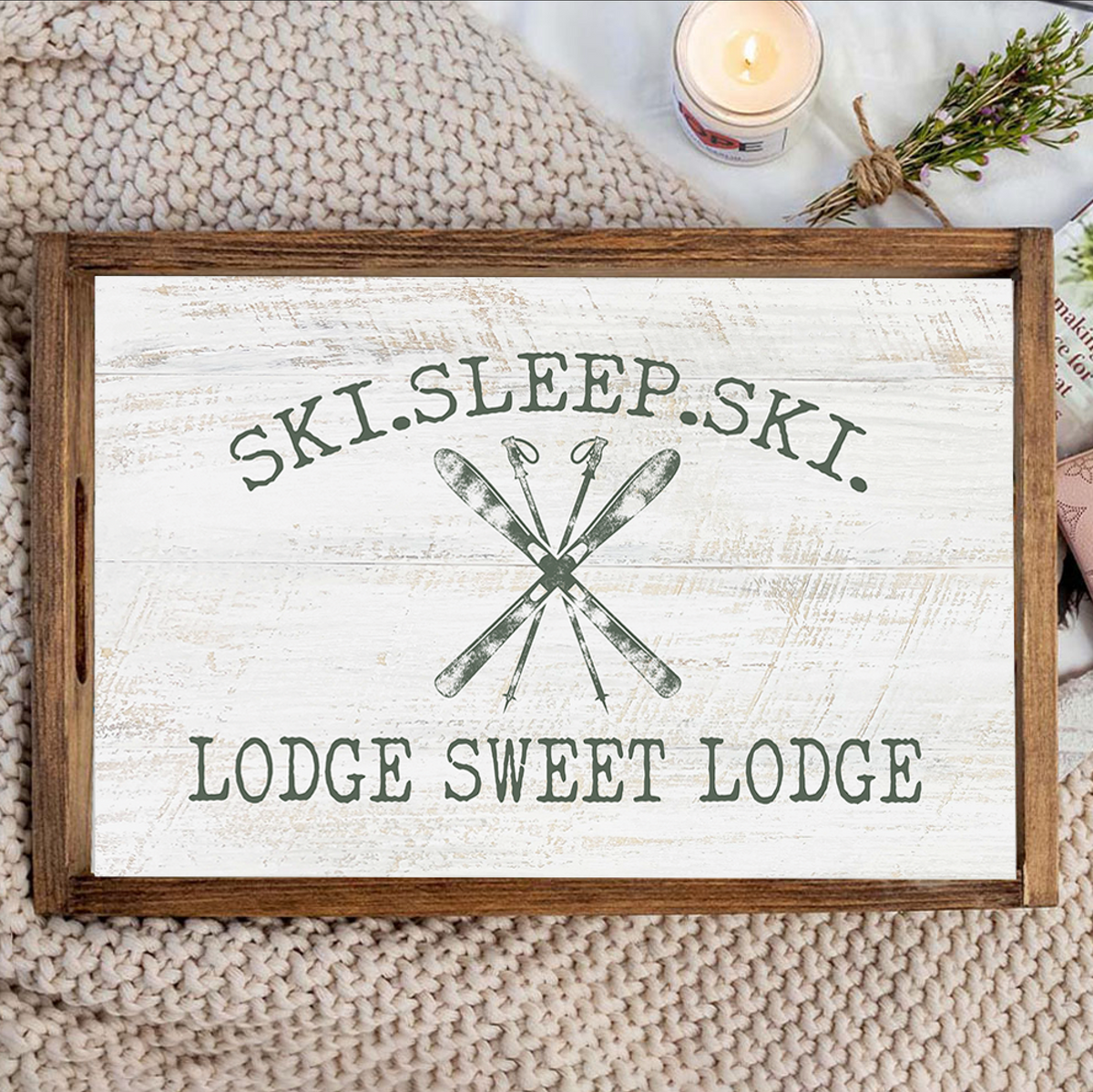 Ski Sleep Ski Personalized Serving Tray