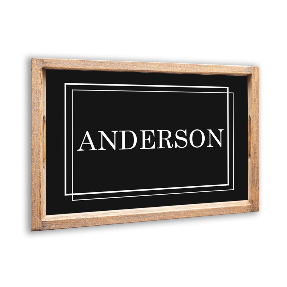 FOV Personalized Black Your Word Wooden Serving Tray