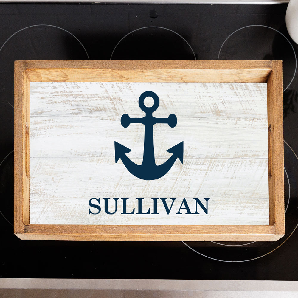 FOV Personalized Anchor Wooden Serving Tray