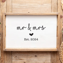 Load image into Gallery viewer, Personalized Wedding Est Year Wooden Serving Tray
