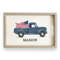 American Flag Truck Personalized Serving Tray