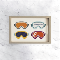 Personalized Ski Goggle Vibes Wooden Serving Tray