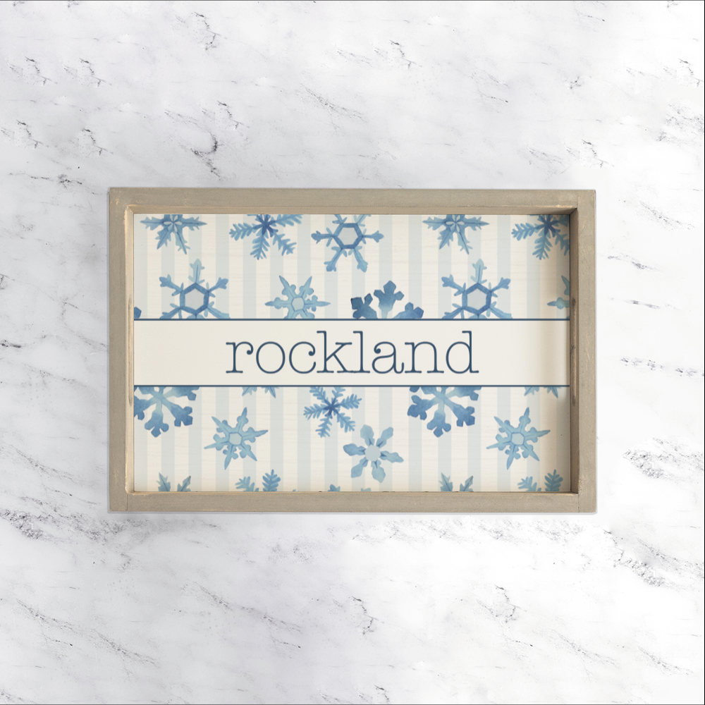 Personalized Snowflake Wooden Serving Tray