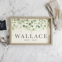 Greenery Personalized Serving Tray