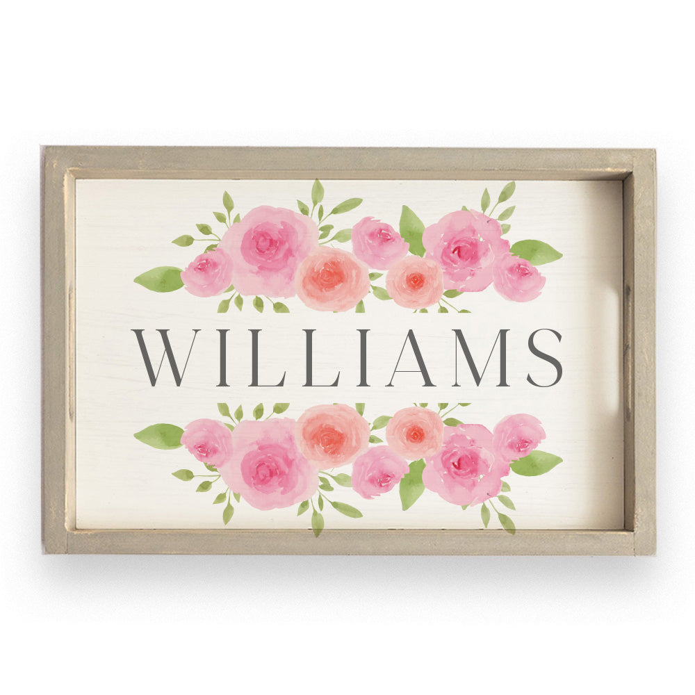 Roses Personalized Serving Tray